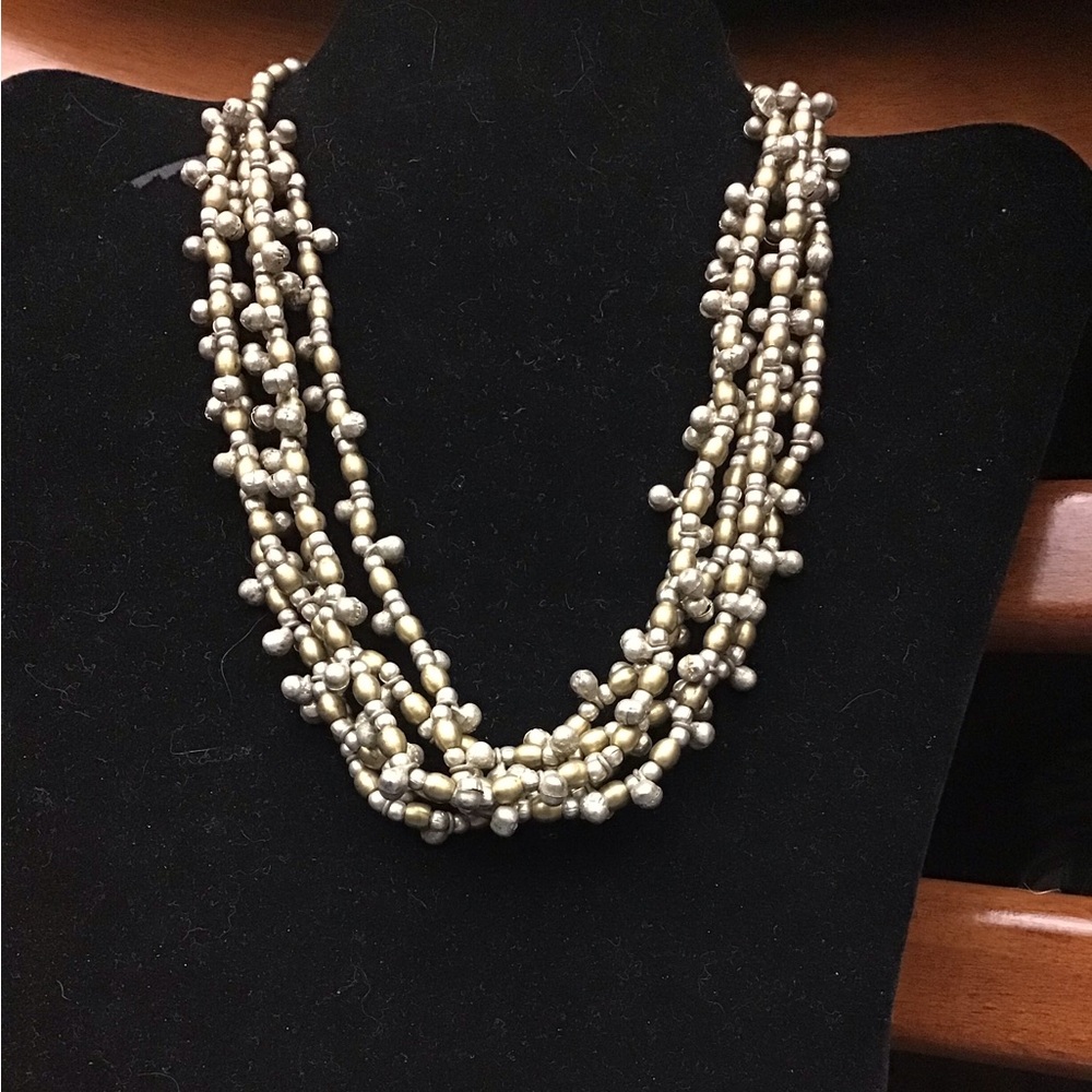 NWOT Beautiful Necklace with Gold and Silver Beads